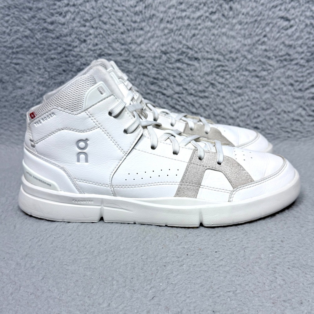 On The Roger Clubhouse Mid Womens Size 9.5 Sneakers Shoes White Sand 98.98327